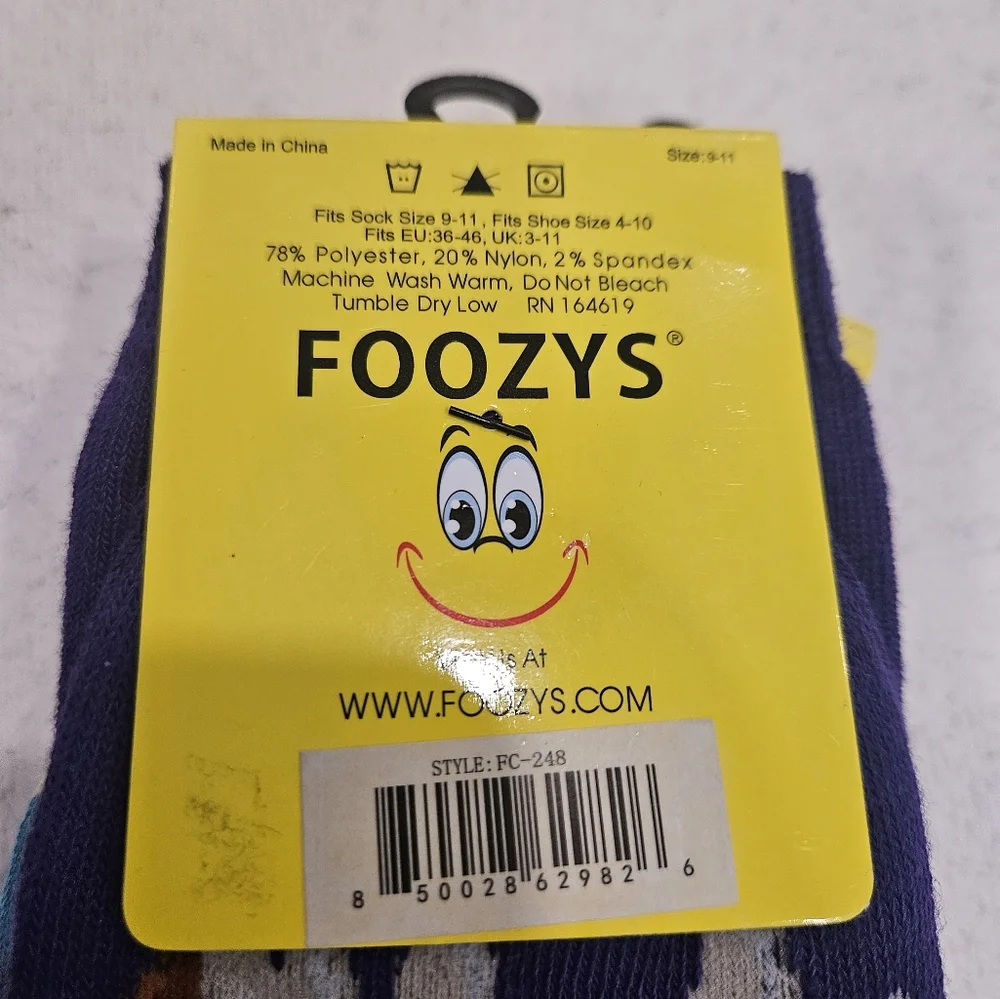 Foozys Casual Socks in Purple and Orange with Fun Ocean Themes